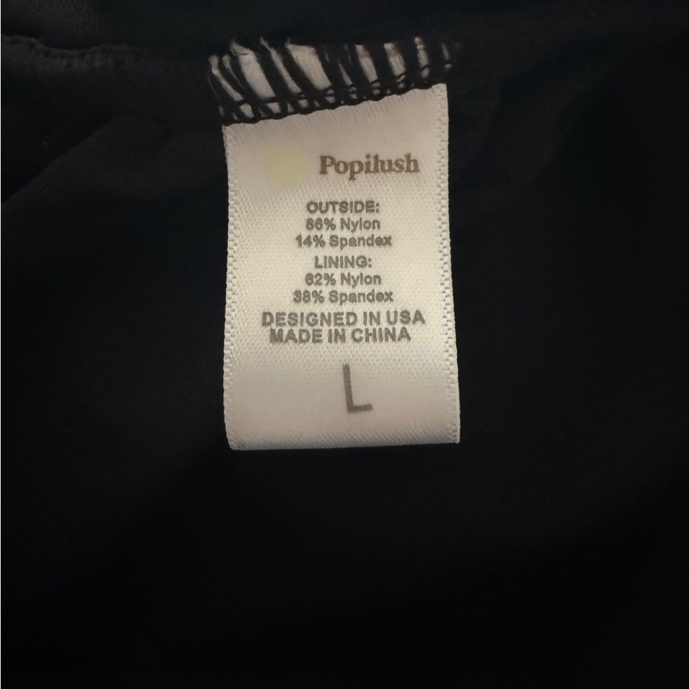 NEW Popilush Black Shapewear Off-Shoulder Ruched Shine Sculpting Midi Dress Lg - Picture 5 of 8